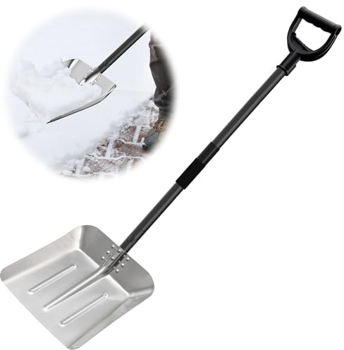 Gartenspaten mit Stiel 127cm, Robuste Gartenschaufel zum Graben Fflanzen mit D-Handel, Abnehmbares und Tragbares Design als Spatenschaufel Strandschaufel Schneeschaufel Metall