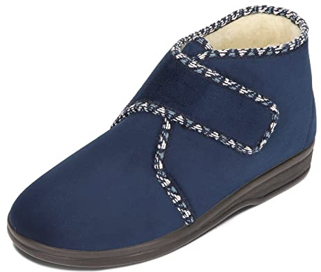 BAWAL Pantuflas de Mujer Zapatos de Invierno Velour Forrado de Lana Tallas 36 37 38 39 40 41 EU (Azul marino, 36)
