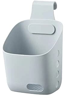 FIYSON 3 STK Hängekorbe Organizer,Aufbewahrungskorb zum Aufhängen, Badezimmer Duschkorb zum Aufhängen mit Haken Ablaufloch, Aufbewahrungskörbe Organizer für Küche, Bad, Kleiderschrank (Grau,Klein)