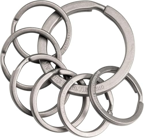 MecArmy Titan nyckelringar, 32 mm, 7 st, titan platt nyckelring ring för att organisera nycklar, hundtagg ring, konst & hantverk nyckelring