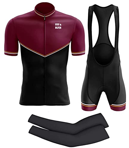 Maillot Ciclismo Hombre Verano, Traje de Ciclismo Hombre de Equipos Profesionales, Ropa Culote Conjunto Traje Culotte Deportivo Gel para Bicicleta MTB Ciclista Bici (XL,Red B)