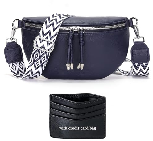 YISUOHOOM riñonera Mujer Azul Cuero Bolso Bandolera Bolsa Mujer Moda Bolso movil con Ranura para Tarjeta de crédito