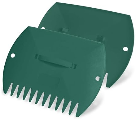 GardenHOME Paletta per foglie da giardino e cortile, rastrelli a mano di grandi dimensioni, uso multiplo per foglie, detriti da prato e 1 paio (verde)