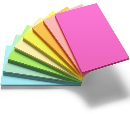 8 Pads of 4 Inch x 6 Inch Sticky Notes,Colorful Self-Stick Note Pad, 4x6 inches for School Supplies Office Products,Writing Memo Pads as to Do List and Check List