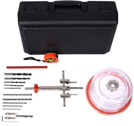 Wiltec Kreisschneider Ø40-120mm, Lochschneider mit ABS-Staubschutz, verstellbarer Lochsägenschneider mit Bohrern