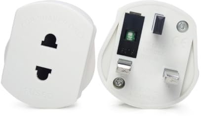 Double Dragon 2-Pin to 3-Pin UK Plug Adapter for Electric Shavers, Toothbrushes, Razors & Epilators | Heavy Duty Converter Adaptor with 1A Fuse, Safety Shutters | (Pack of 2, White)