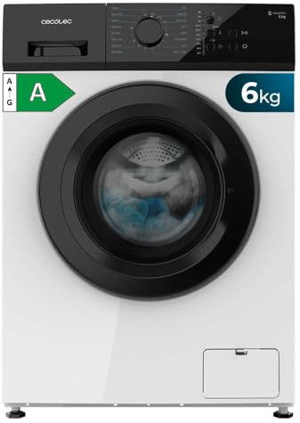 Cecotec Lave-linge 6Kg Chargement frontal Bolero DressCode 620 Inverter. 1000 tr/min, 16 Programmes, Faible Consommation, Moteur Inverter Plus, Fonction Vapeur, Prélavage, Programme Rapide 15'