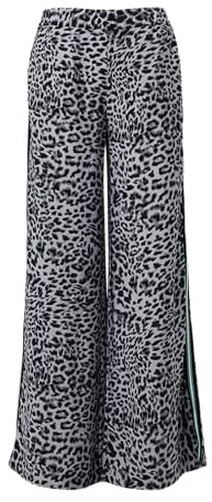 Comma Palazzo-Hose aus Reiner Viskose mit Leo-Print und seitlichem Streifendetail