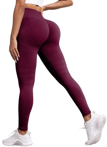 JTSONN Scrunch Butt Leggings para Mujer Deportivos Cintura Alta Anticelulíticos Pantalones Largos Compresión Moldeadores Levantar el Trasero Pantalones Yoga Gym Correr Leggings Elásticos sin Costuras