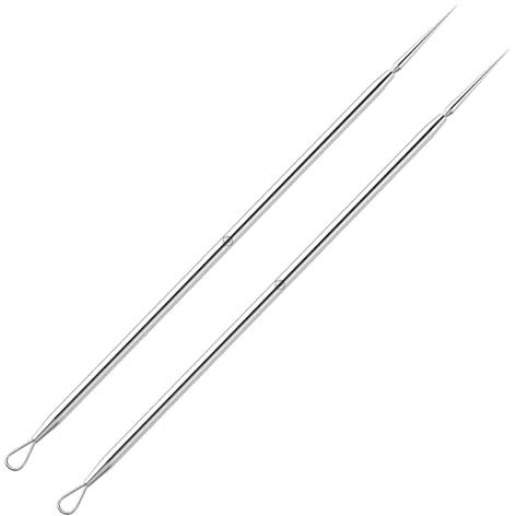 ZIZZON Lot de 2 tire-comédons en titane pour enlever l'acné et les boutons