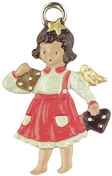 Zinnfigur Engel mit Lebkuchen