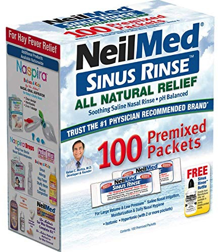 NeilMed Sinus Rinse Premixed Refill Packets 100 Each (Pack of 11)
