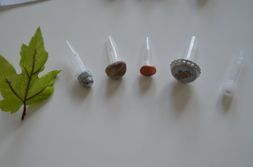 6 x Nano Geocaching Versteck Kronkorken Cent Neodym Paket Set mit gerollten Logstreifen Nanos Geocache