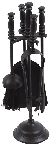Fire Vida Set de 5 Utensilios para Chimenea, Metal, Color Negro