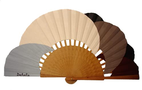 Abanico de mano/Abanico español/Abanico pintado a mano/Abanico flamenco/Abanico de madera/Abanicos de boda Ondas Marrones