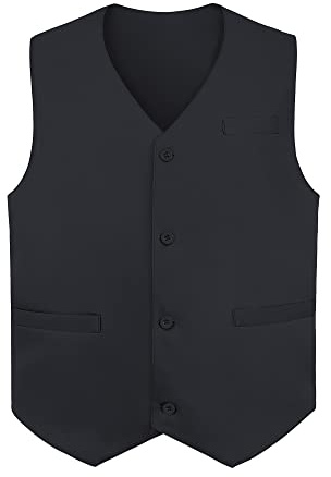 TOPTIE Gilets sans manche Homme Gilet de Costume avec Boutons unisexe pour commis de supermarché et bénévole