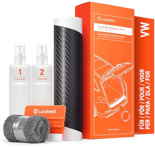 Luxshield Pellicola Protettiva per Bordo di Carico per VW T6 I 2015-2024 - Protezione Paraurti, antigraffio, per vernice - Carbonio Nero