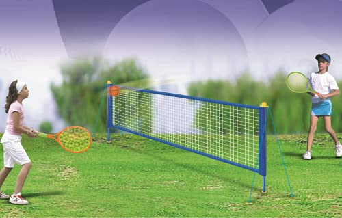 Quickdraw Tennis Set mit 2.4m m Netz Posten Schläger & Bälle Kinder Outdoor Garten Familienspass