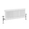 Warmehaus - Traditional Cast Iron Style White Double Column Horizontal Radiator 300 x 830mm - Perfect for Bathrooms, Kitchen, Living Room