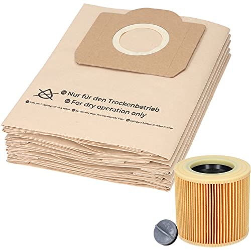 McFilter | 10 Staubsaugerbeutel + 1 Filter geeignet für Kärcher A2604, A2204, A2254, A2200, A2201, A2206, A2231, A2236, A2251, A2500, A2504, A2534, A2554, A2654, A2656, A2675, Typ KA 32