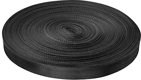 Sangle en polypropylène multi-usage robuste pour sacs, hamacs, escalade en plein air et bricolage, 50 m x 25 mm (noir), Noir , 50 mois