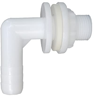 Tank Feed-Through Overflow Connection Cabinet Overflow System Overflow Angle 3/8 Inch Thread 13 mm 90 Degree Elbow