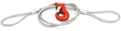 ALFA LOGISTIK Chokerrep med öglor 14 mm diameter 10 m längd – vajer med glidkrok – hållbart stålrep med slingor – starkt tillbaka – pålitligt skogsrep