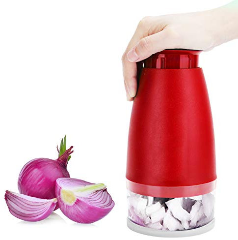 Gavigain Manual Chopper, Hand Press Garlic Chopper Cutter Easy Disassembly Chopping Tool for Quick Cleanings (Red)