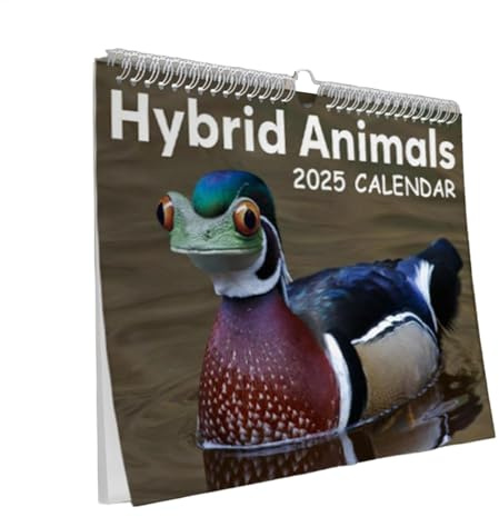 Calendario de animales 2025 - Papel grueso de alta calidad | Calendario de pared con animales | Divertido calendario de 12 de enero a diciembre de 2025 | Calendario de pared mensual para decoración