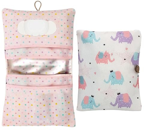 LAINIKE Bolso cambiador y neceser Leaves, Ballena, Elefante 2en1 Bolso para pañales Pequeña bolsa cambiadora Bolso cambiador para bebé para la madre en movimiento (Hojas), NO