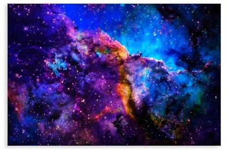 JDBeehpy Milky Way wall art Paintings Starry Sky Print Interstellar Poster Astronomy with Wrappd Canvas Wooden Frameless Decor for Childrens'room Studyroom 16x24inch(40x60cm)