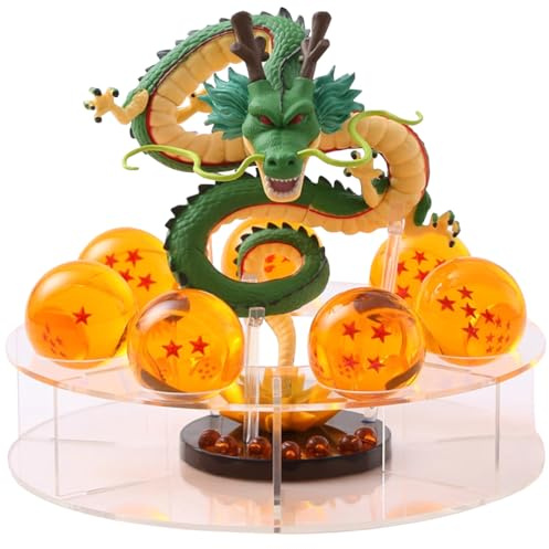 NEBAI · LESEN Statuetta Shenron in resina, decorazione di statue, set di action figure da 15 cm, palline da 3,5 cm e supporto in acrilico per regali e decorazioni per la casa