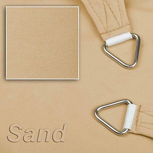 hanSe Sonnensegel rechteckig, Segeltuch Rechteck, 2x3 m in Sand, aus 100% Polyester, wasserdicht mit UV Schutz und Sonnenschutz für Garten, Balkon und Terrasse