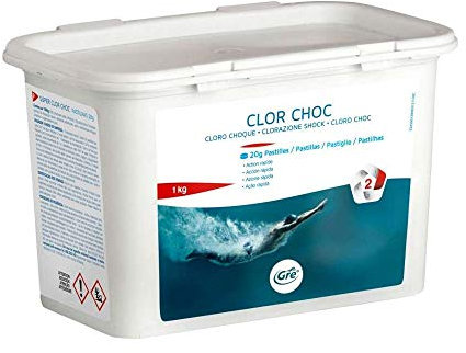 GRE PISCINE 76074 - Pastiglie per clorazione Shock, da 20 g, Confezione da 1 kg