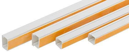 ENVA® Electrical Cable Trunking, White Self Adhesive Paintable PVC Trunking Cable & Wire Tidy Plastic Electrical Conduit Mini Trunk (2, 60x40mm)