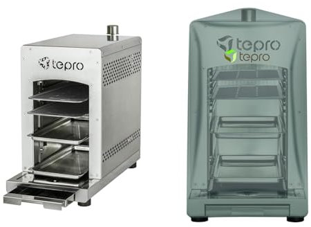 tepro 3184 Gasgrill Toronto Steakgrill, Keramik-Infrarotbrenner max. 3 kW & 8413 Abdeckhaube Universal für Steakgrill, anthrazit (58,5 x 28,5 x 39 cm)