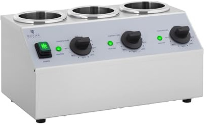 Royal Catering RCSW-14 såsvärmare 3 x 1 L kontrollpanel upptill 40–90 °C 550 W såsvärmare chokladvärmare