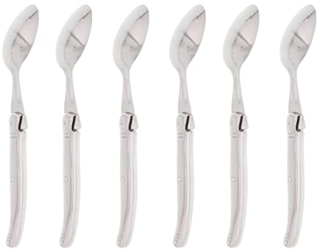 Pradel Excellence - PCOX005063 - Set de 6 Cuillères à Soupe Laguiole Les Argentés - Tout Inox - Compatibles Lave-Vaisselle - Élégance et Robustesse au Quotidien