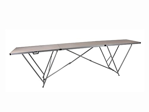 ASKON Tapeziertisch Profi Tapezierarbeiten, Picknick, Catering, Flohmarkt - Leichte, robuste Konstruktion mit Aluminiumrahmen - Sperrholzplatte, Stärke 4,5 mm und Skalenmarkierung, 305 x 60 x 86 cm