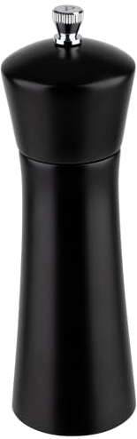 APS 40578 Moulin à poivre et épices en bois d'acacia avec broyeur en acier au carbone Noir Ø 5 cm Hauteur 17 cm