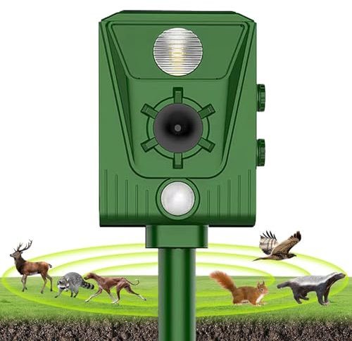 Répulsif pour Chat, Répulsif à ultrasons énergie Solaire, pour éloigner Les Animaux, Modes réglable, Exterieur cépulsif