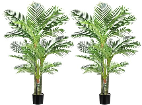 TYSM-CC 2 PACK Palma Artificiale Realistica 180cm Alta Piante Finte da Interno ed Esterno Decorazioni Soggiorno Camera da Letto Balcone - Resistente agli Agenti Atmosferici e Senza Manutenzione