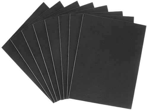 QWORK Självhäftande filtglider för tillskärning – 8 stycken 16 x 20 cm, 4 mm tjocka, perfekt för stolar och känsliga golv (svart)