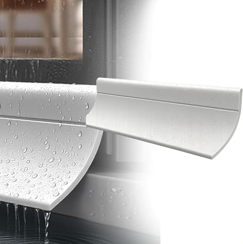Barrera de Lluvia Autoadhesiva para Ventanas, Sello Impermeable 300 cm - Flexible y Cortable, Protección Antifugas 170° para Ventanas Corredizas y Abatibles (Blanco, Ancho (6,0 cm))