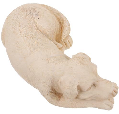 Totority Estatua de Resina Beige para Mascota Conmemorativa para Jardín, Piedra Conmemorativa para Perro, Diseño Estable Adecuado para Uso en Exteriores y Hogar