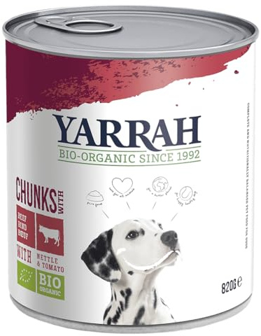 Yarrah - Comida húmeda para Perros de Vacuno en Salsa orgánica, 6 x 820 g