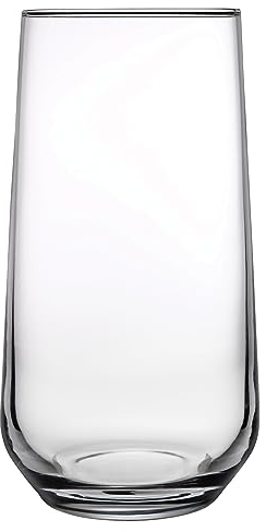 Pasabahce Allegra - Juego de 6 vasos de agua (470 ml) (Highball), cristal, transparente, reciclable, apto para lavavajillas, incluye caja de regalo