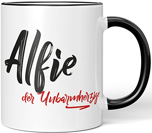 JUNIWORDS Tasse, Alfie, der Unbarmherzige, Schwarz (5204745)