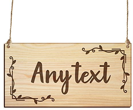 Personalised Signs Plaques Door Sign Wooden Signs Custom Garden Signs Personalised Room Sign Custom Gift of Christmas Wall Hanging Plaque for Christmas Front Door Home Garden(Design 1)