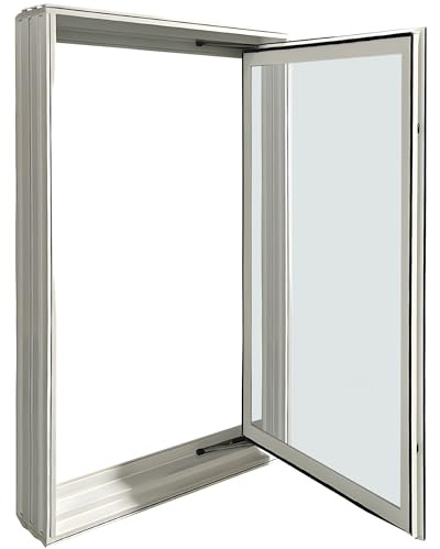 Window Well Supply - Argon Filled in-Swing Casement Basement Egress Window (27 W x 45 H), Vinyl Basement Window - Secure Windows, House Windows Replacement, White Vinyl Frame